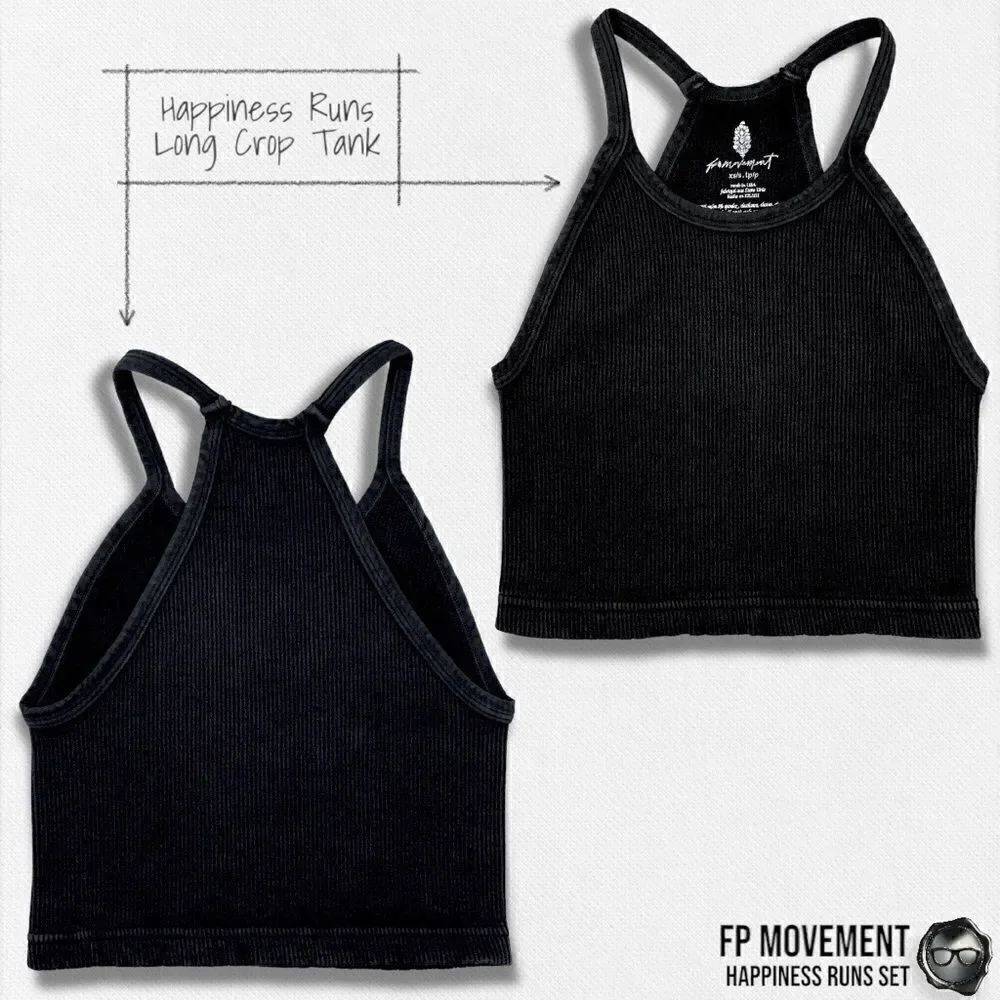 FP MOVEMENT HAPPINESS RUNS SQUARE NECK BRA + LONG TANK + HIGH RISE LEGGING BLACK - Picture 4 of 12